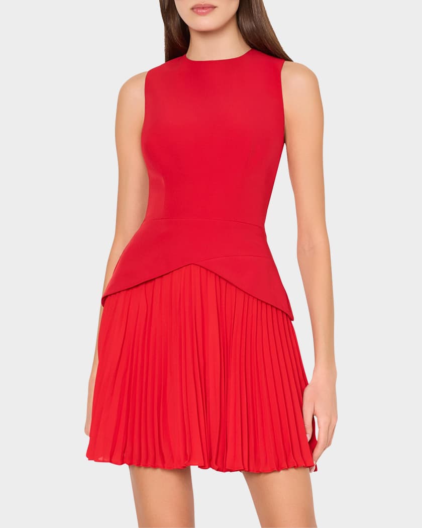 Haddy Cady & Pleated Chiffon Mini Dress | Neiman Marcus