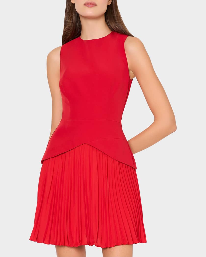 Haddy Cady & Pleated Chiffon Mini Dress | Neiman Marcus