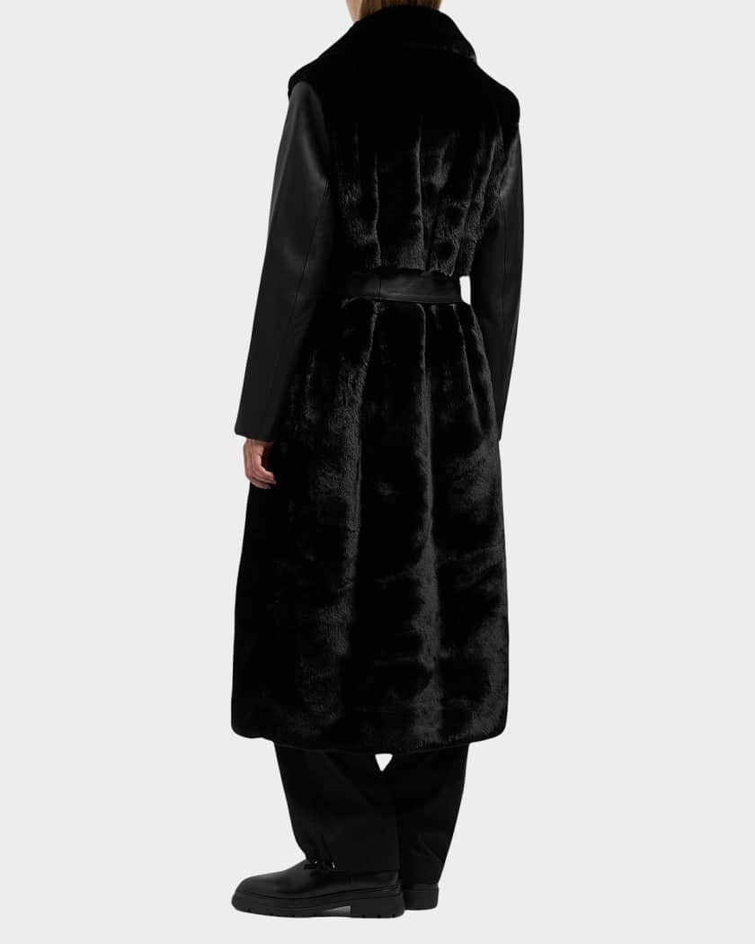 Moose Knuckles Bunny Tolina Faux-Fur Trench Coat | Neiman Marcus