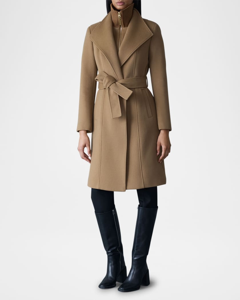 Mackage Norita-Z Wool Wrap Coat with Removable Bib | Neiman