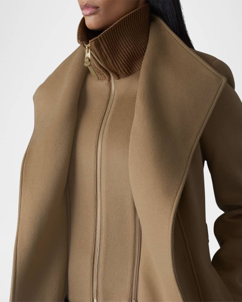 Mackage Norita-Z Wool Wrap Coat with Removable Bib | Neiman