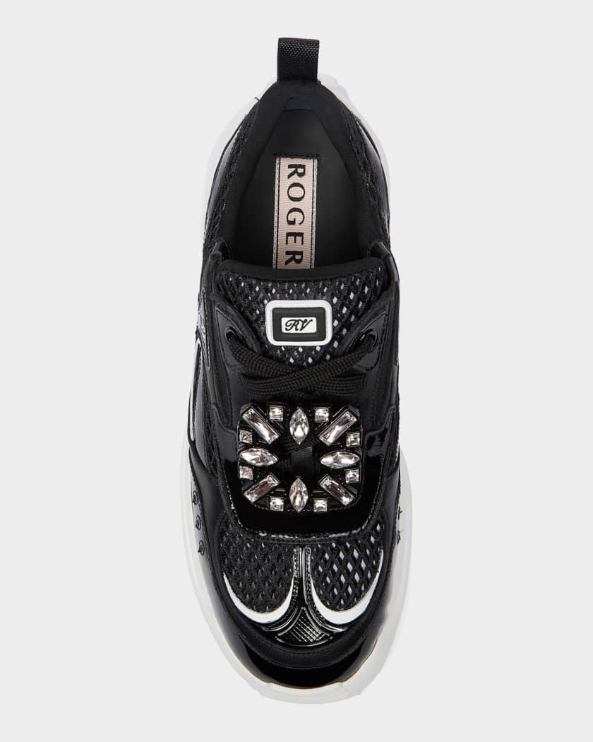 Roger Vivier Motor Run Strass Tech Neoprene Sneakers | Neiman Marcus