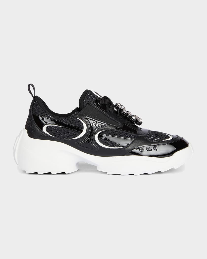 Roger Vivier Motor Run Strass Tech Neoprene Sneakers | Neiman Marcus