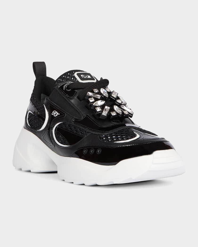 Roger Vivier Motor Run Strass Tech Neoprene Sneakers | Neiman Marcus