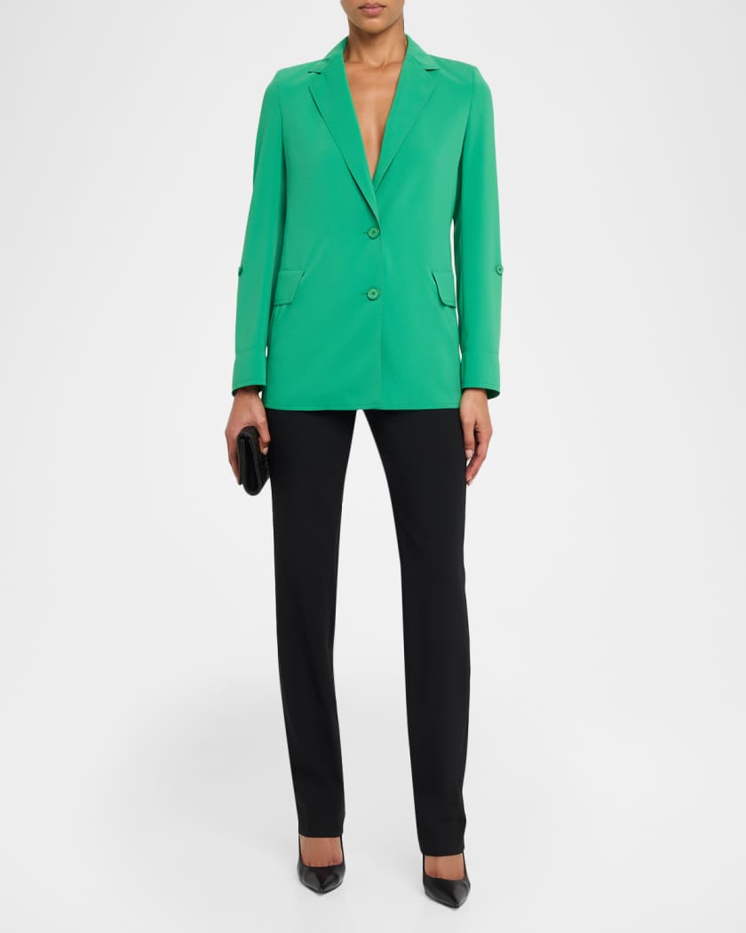 Akris punto Green Single-Breasted Jacket | Neiman Marcus