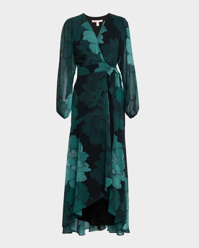 white christmas dresses Nuichan Women's Modest Maxi Dress, Long Sleeve Dress in Chiffon Fabric main image 1