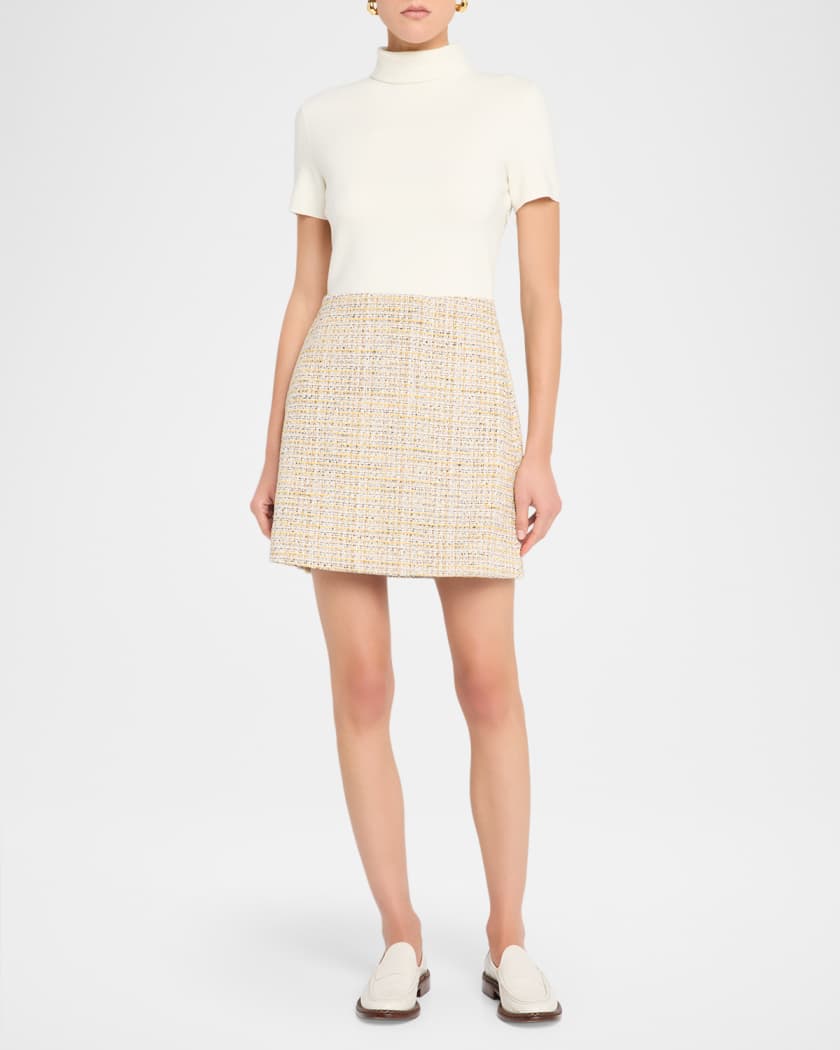 Short-Sleeve Combo Mini Dress