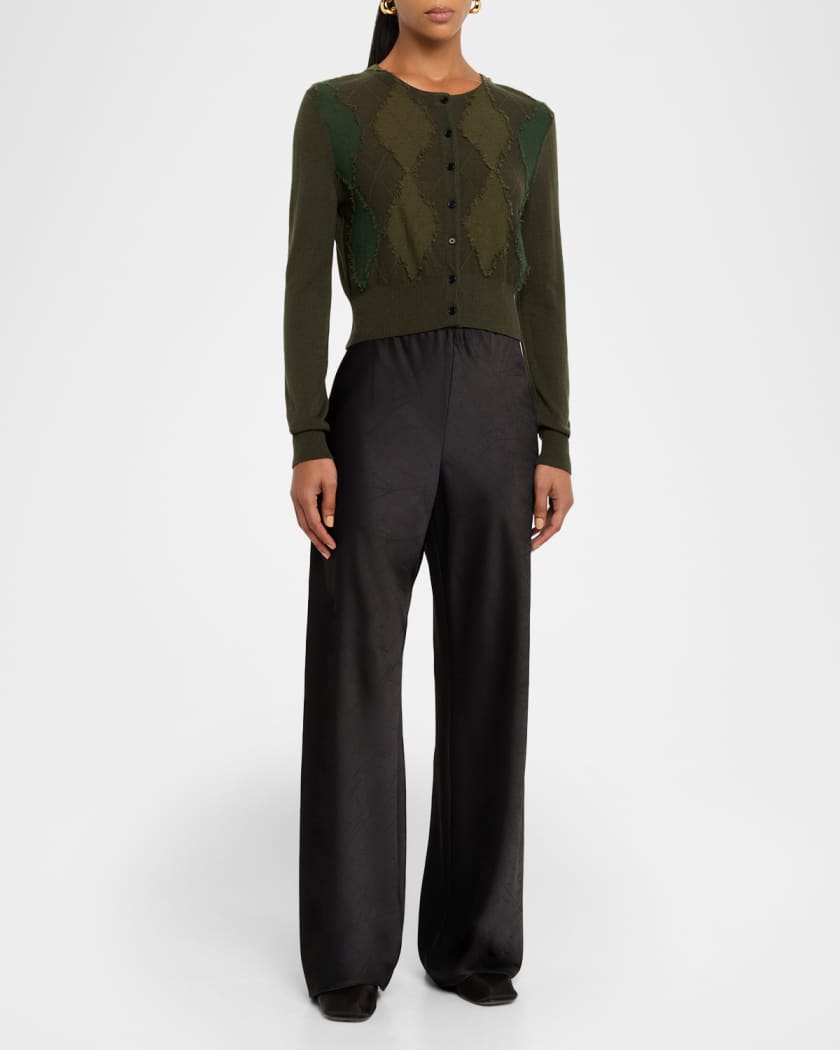 Cashmere and Wool Argyle Cardigan