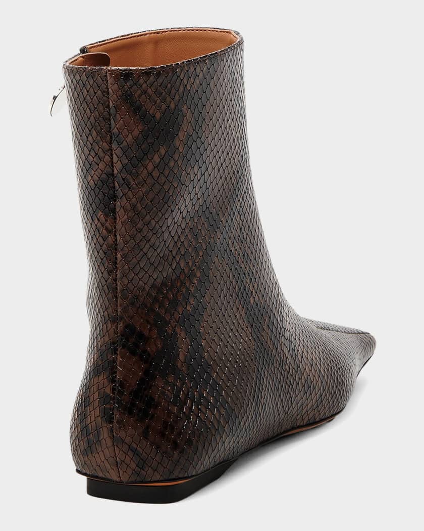 Stella McCartney Snake-Printed Vegan Leather Ankle Boots | Neiman