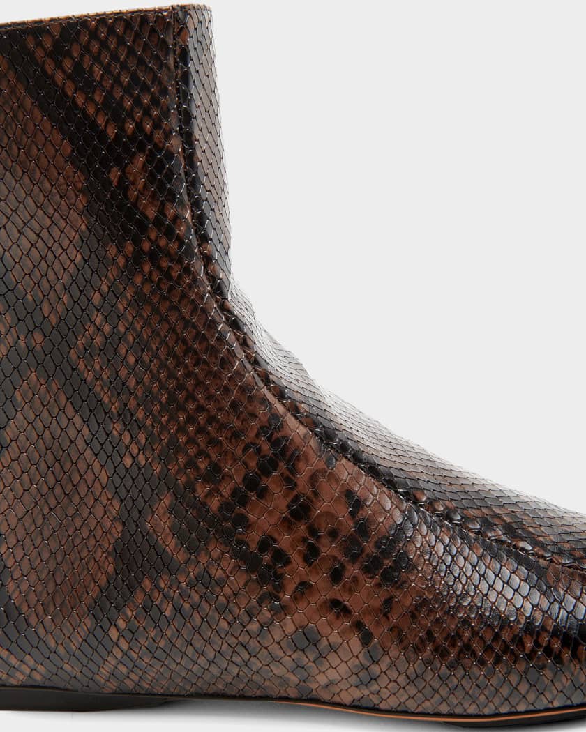 Stella McCartney Snake-Printed Vegan Leather Ankle Boots | Neiman