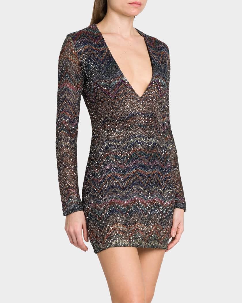 missoni cut out-detail sequinned dress Missoni cut out back degrade knit cocktail dress sz US S-M /IT 44 $1195  Italy