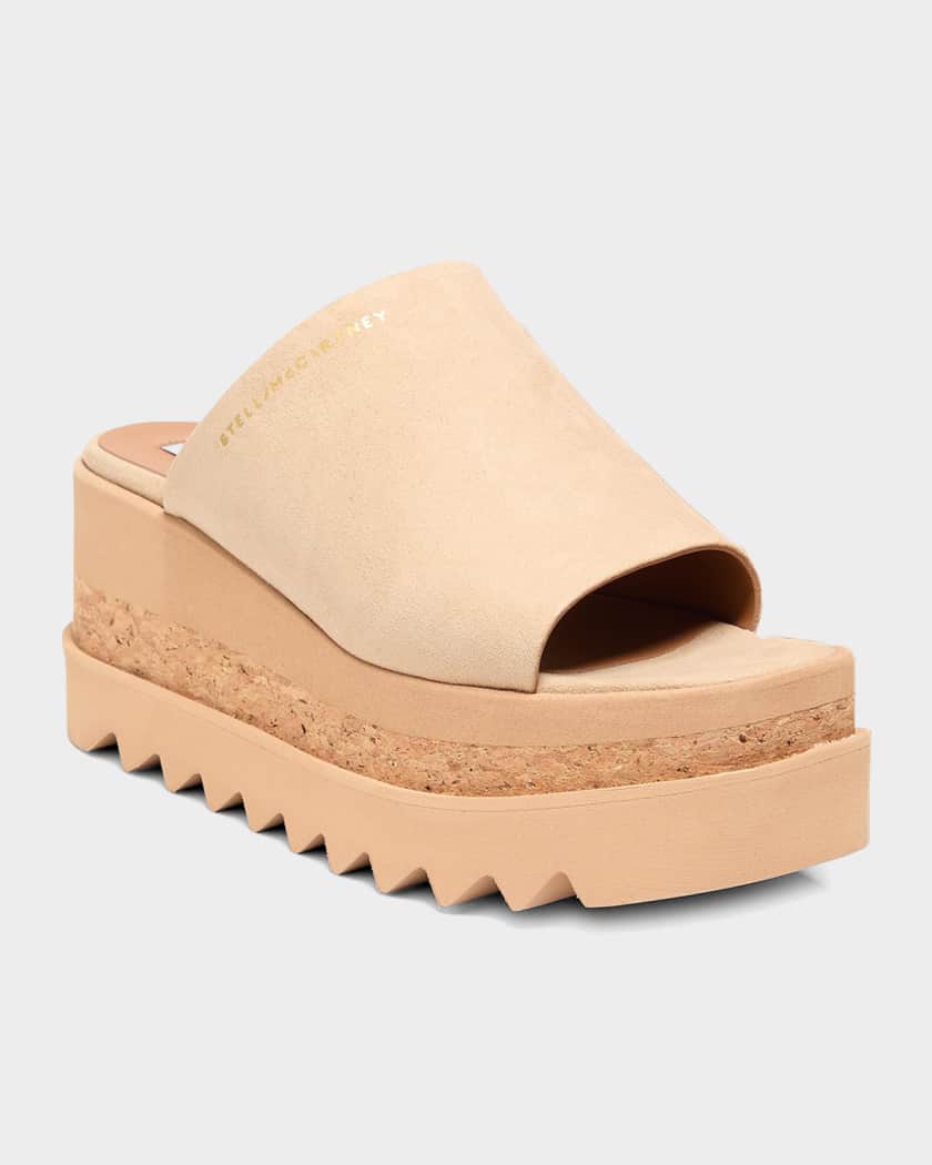 Stella McCartney 80mm Sneak-Elyse Vegan Suede Platform Sandals