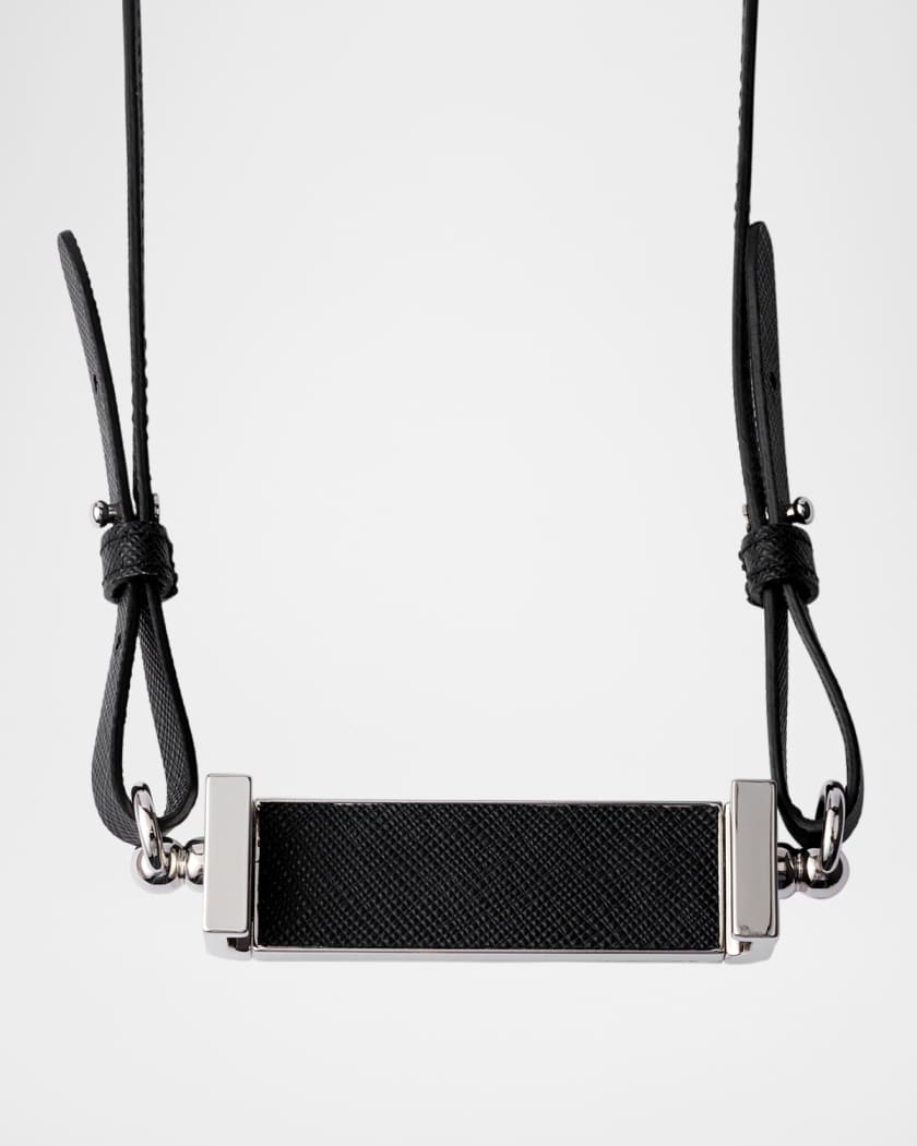 Metal & Saffiano Leather Smartphone Holder