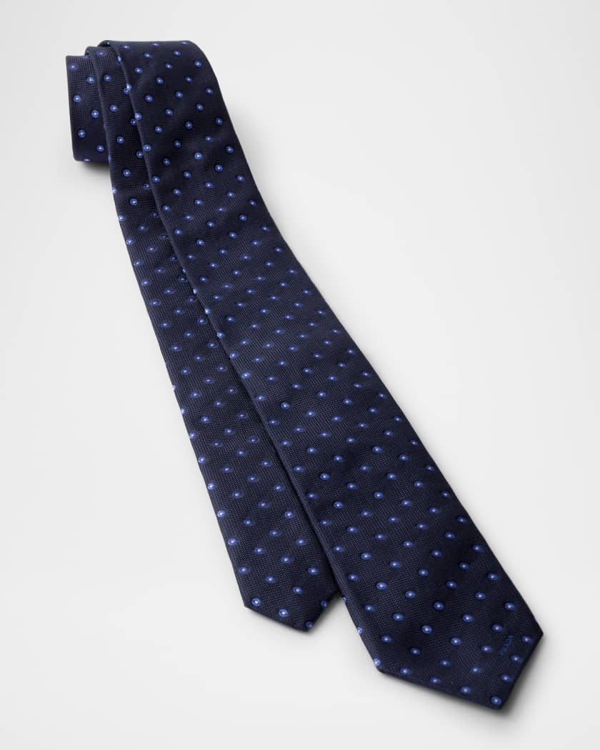 Prada Men's Geometric Circle Silk Tie | Neiman Marcus