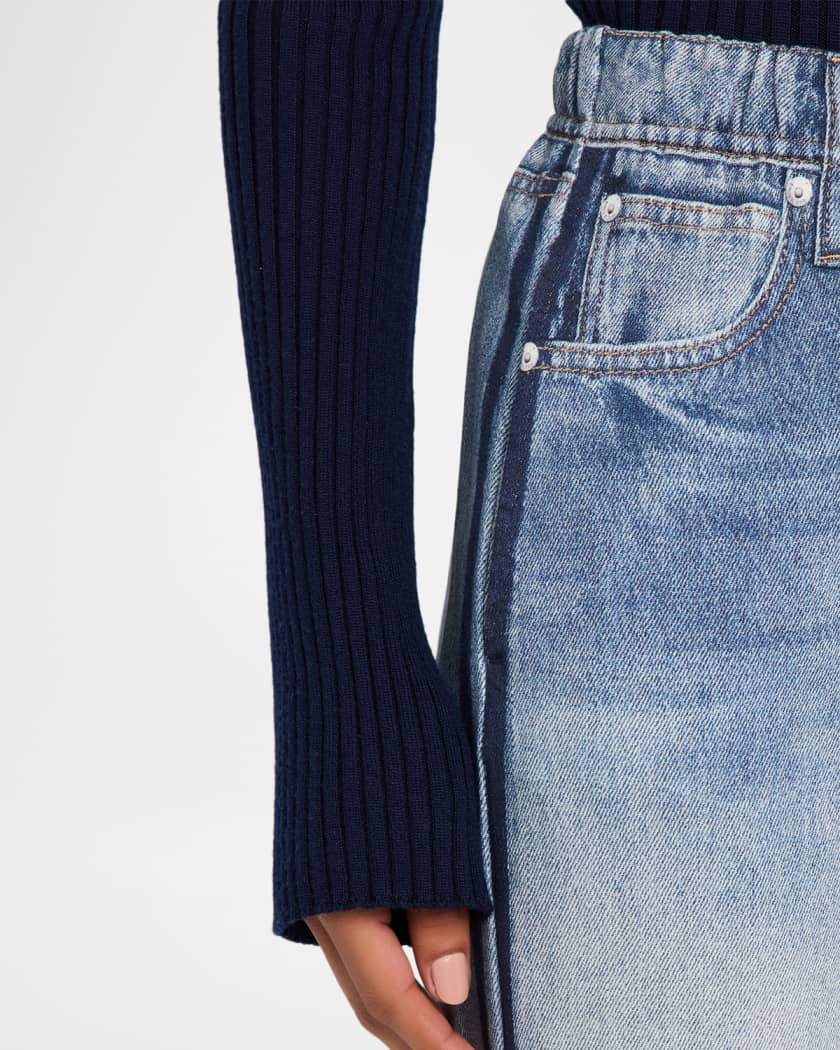 Miramar Cotton-Terry Wide-Leg Jeans
