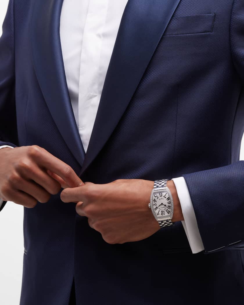 Franck Muller Men s Cintree Curvex Stainless Steel Diamond Watch