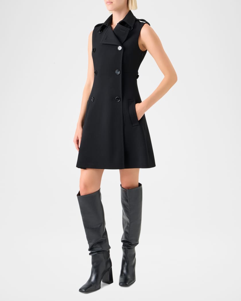 アクリス　AKRIS punto ウールワンピース Akris punto Sleeveless Wool Mini Trench Dress | Neiman Marcus