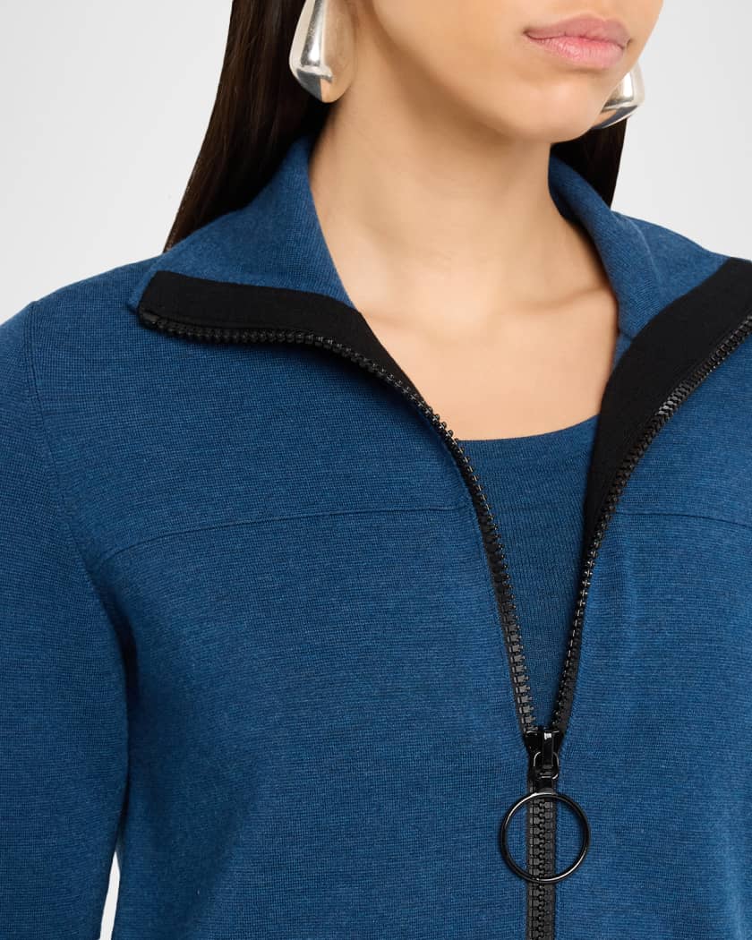 Akris punto Milano Knit Stand-Collar Cardigan | Neiman Marcus