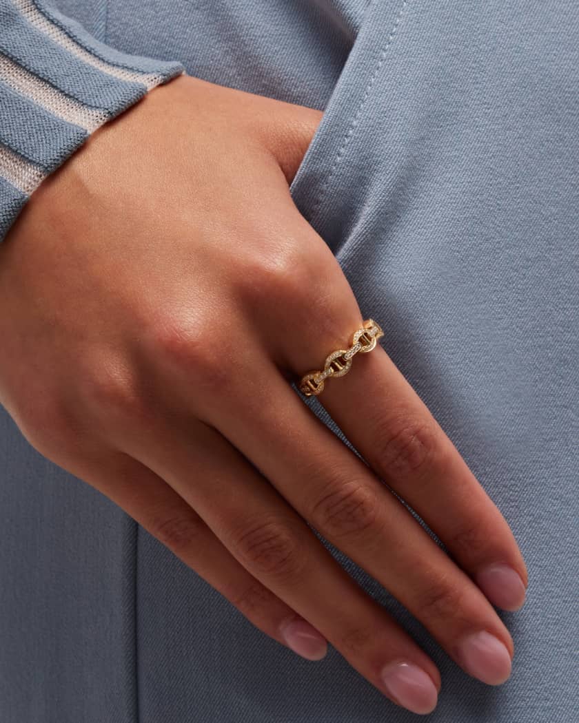 Hoorsenbuhs 18K Yellow Gold Dame Tri-Link Diamond Ring | Neiman Marcus