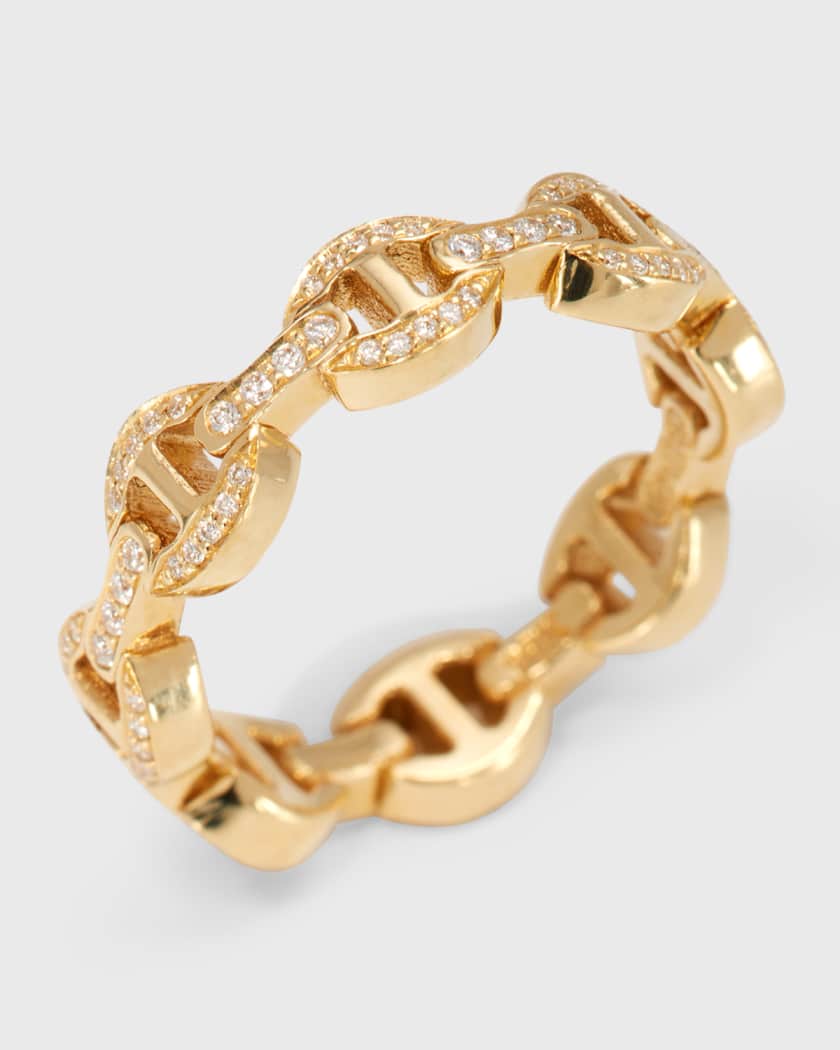 Hoorsenbuhs 18K Yellow Gold Dame Tri-Link Diamond Ring | Neiman Marcus