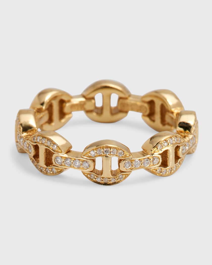 Hoorsenbuhs 18K Yellow Gold Dame Tri-Link Diamond Ring | Neiman Marcus