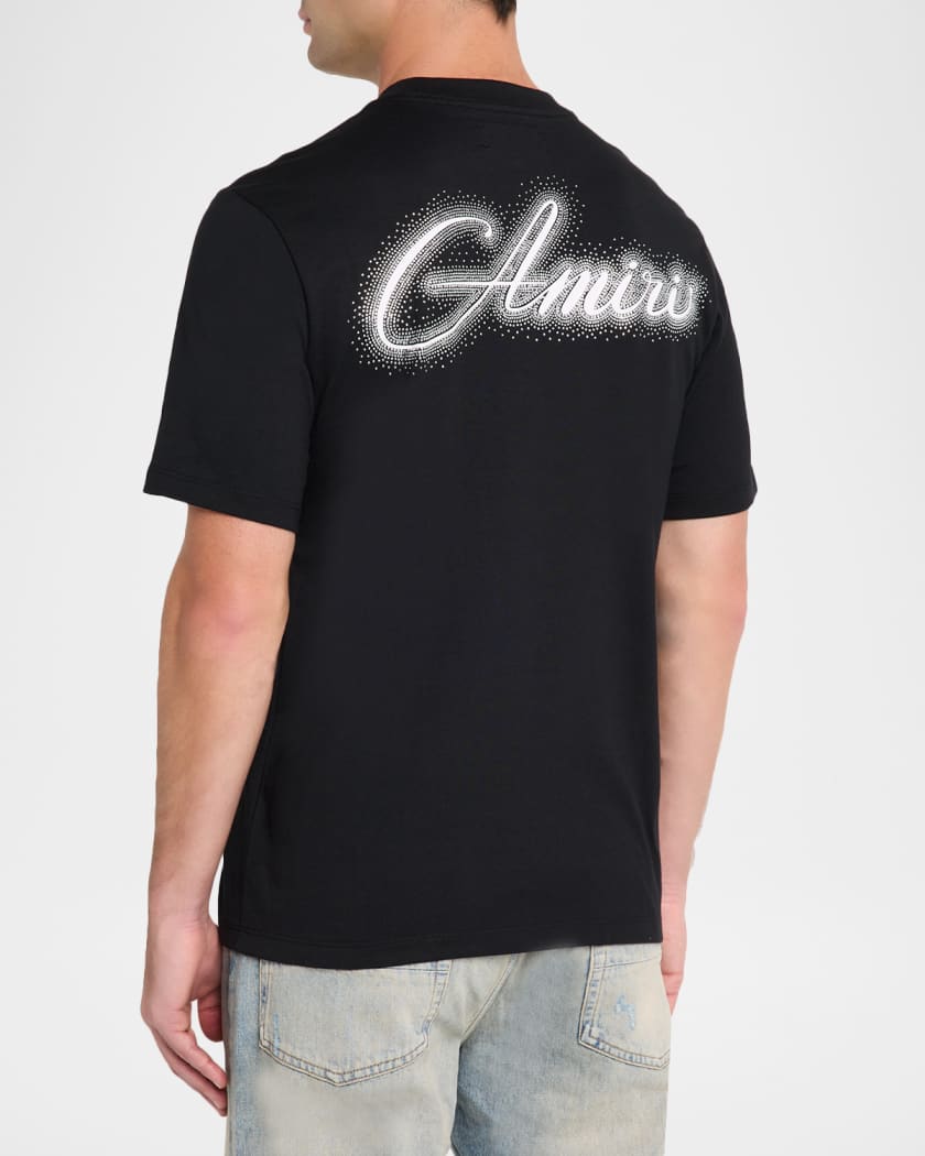 Men's Crystal House Script Cotton Logo T-Shirt