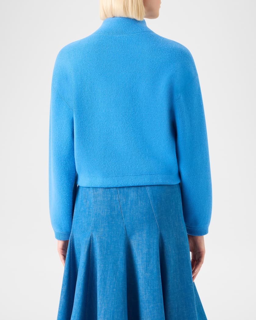 Akris Cashmere Pique Knit Zip Cardigan | Neiman Marcus