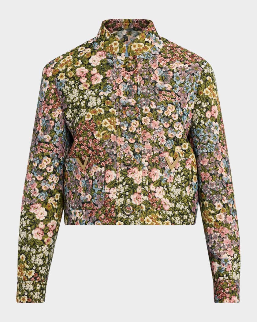 Valentino Garavani VLogo Floral Jacquard Single-Breasted Jacket