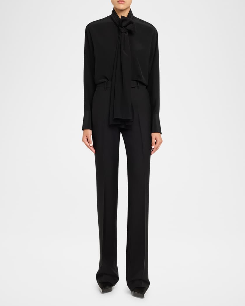 TOM FORD Wool-Blend Straight-Leg Pants | Neiman Marcus