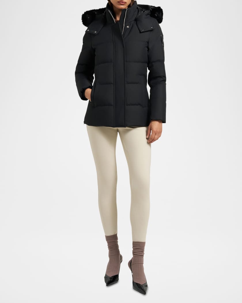 Cloud 3Q Down Puffer Jacket with Detachable Hood & Shearling Trim