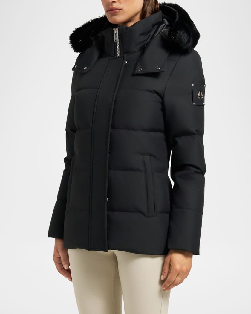 Cloud 3Q Down Puffer Jacket with Detachable Hood & Shearling Trim