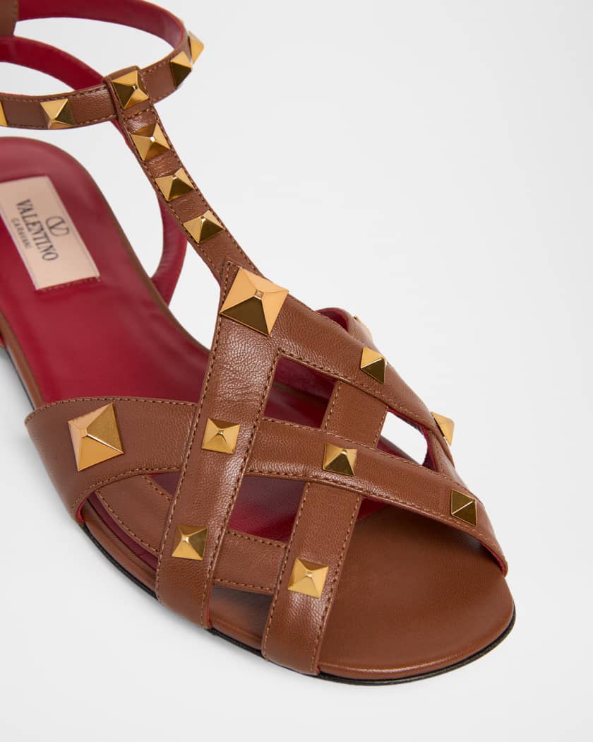 Valentino Garavani Studdy Leather Sandals | Neiman Marcus