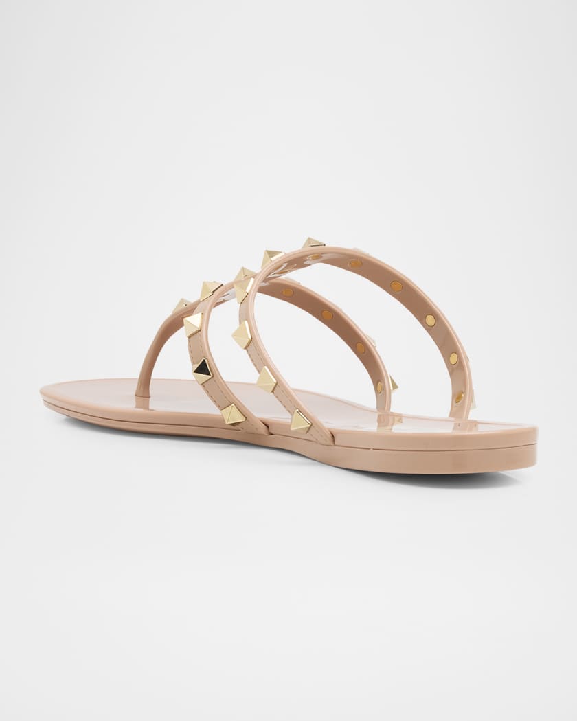 Rockstud Caged Jelly Flat Slide Sandals