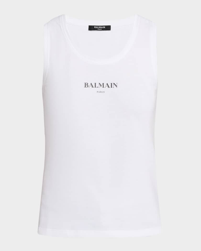 Balmain Logo Graphic Tank Top | Neiman Marcus