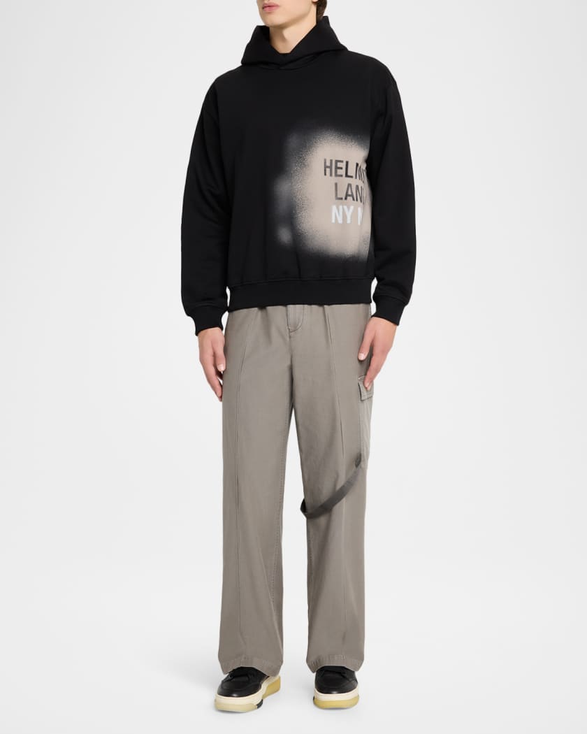 Men's Spray Logo Cotton Hoodie