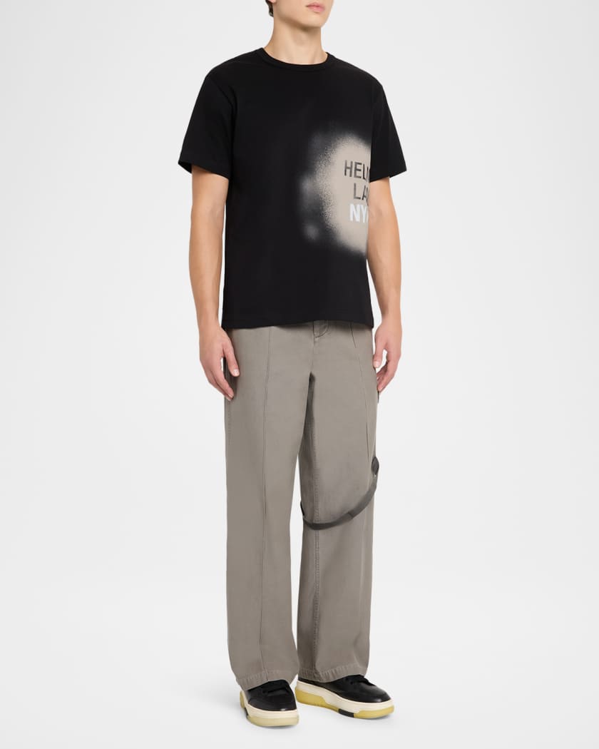 Men's Spray Logo Graphic Cotton T-Shirt