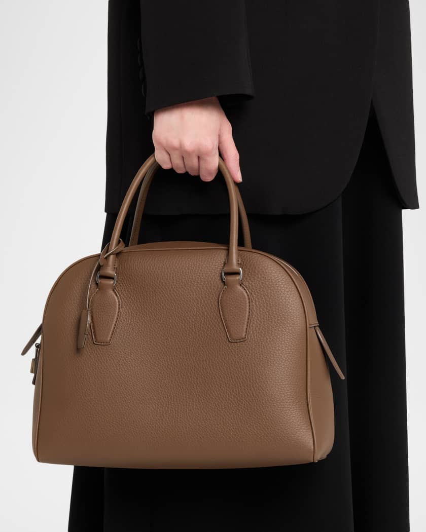India 12.00 Top-Handle Bowling Bag in Leather