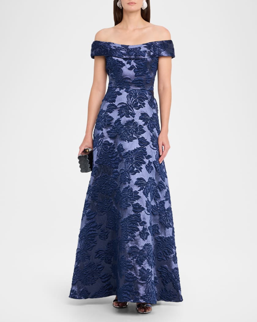 aidan mattox off shoulder dress Aidan Mattox
