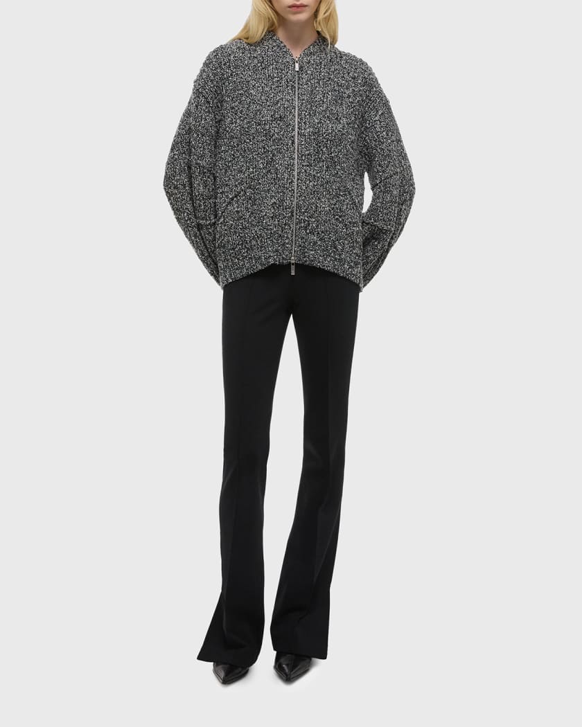 Helmut Lang Marled Zip-Front Sweater | Neiman Marcus