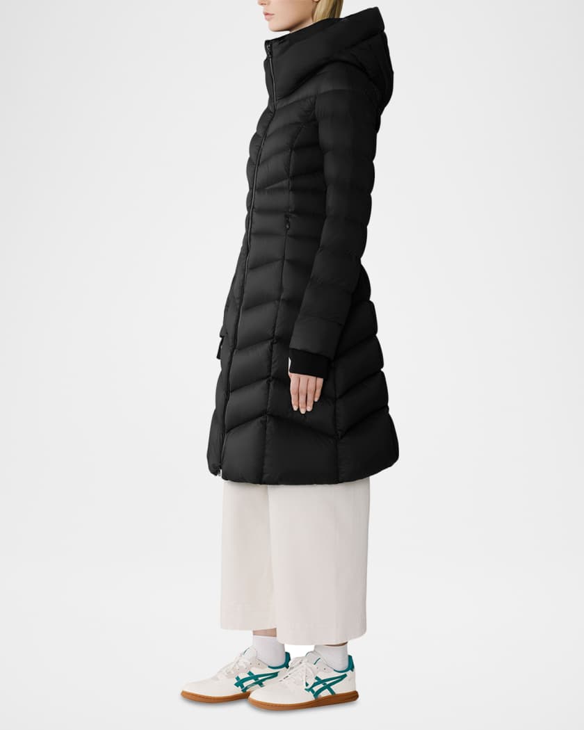 Lita-U Down Fit-&-Flare Hooded Coat