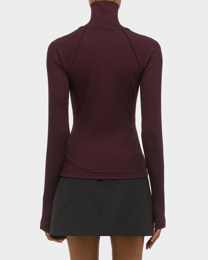 Rib-Knit Shrug Turtleneck