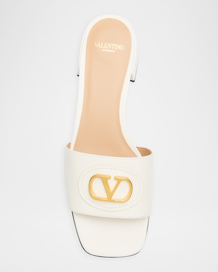 VALENTINO GARAVANI スタッズミュール ベージュ Valentino Garavani Rockstud Leather Caged Mule Sandals | Neiman Marcus