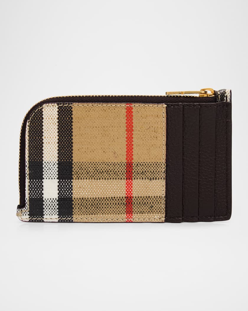 BURBERRY ケース Burberry Highlands Check Zip-Top Card Case | Neiman Marcus