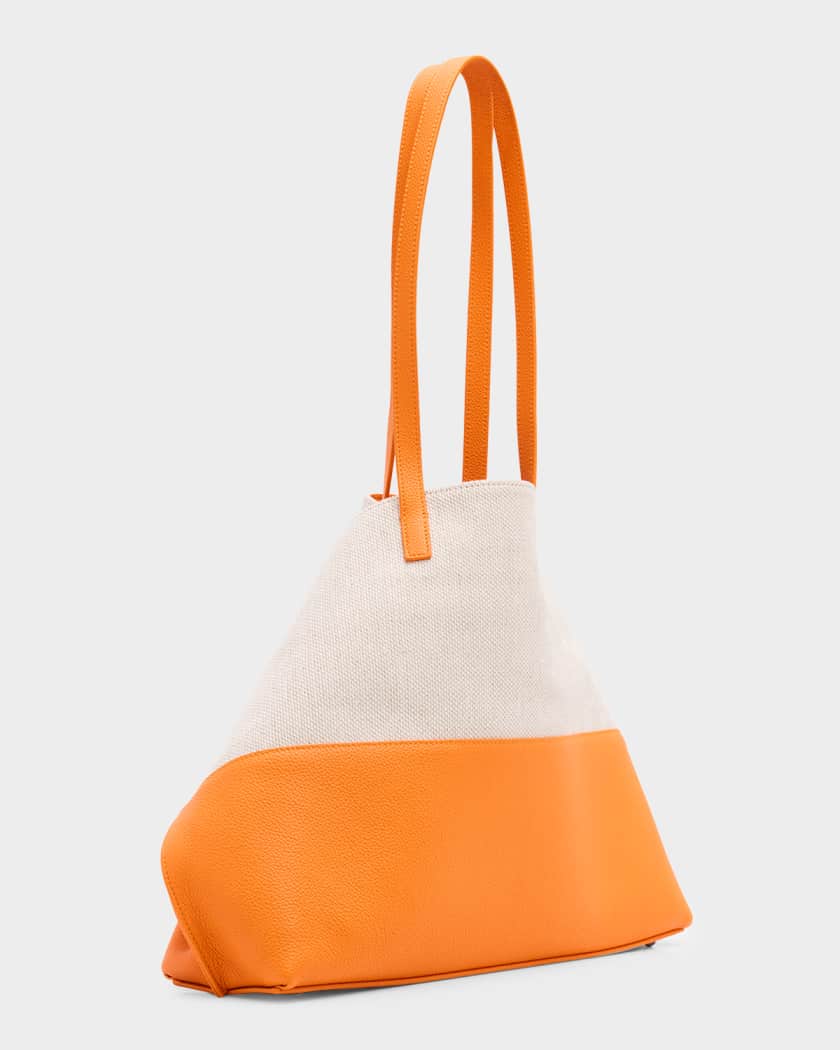 Akris Ai Medium Leather & Canvas Shoulder Bag | Neiman Marcus