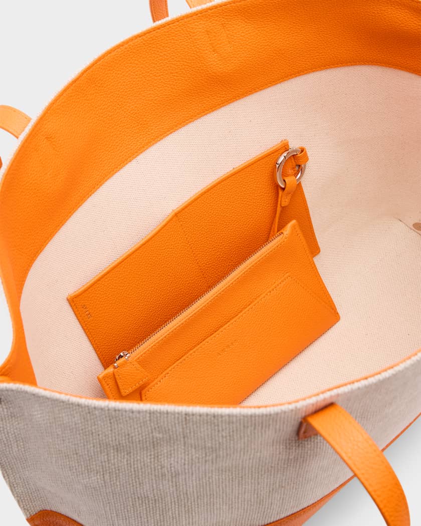 Akris Ai Medium Leather & Canvas Shoulder Bag | Neiman Marcus