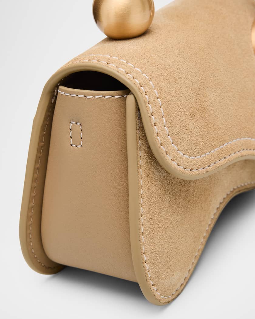 Kazia Sculptural Suede Crossbody Bag