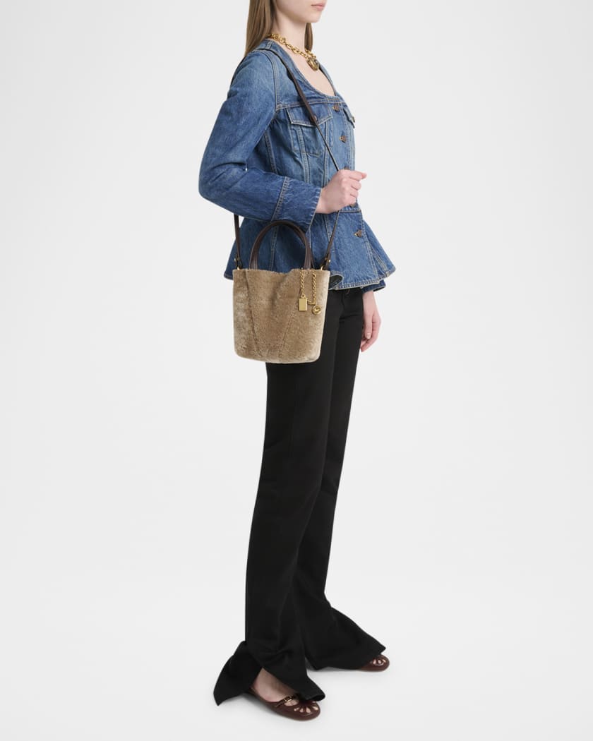 Chloe Spin Mini Shearling Bucket Bag | Neiman Marcus