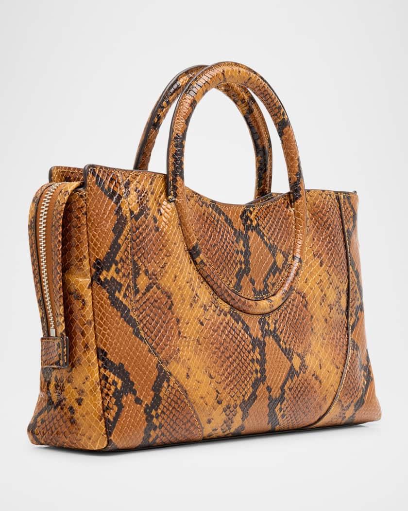 Maude Mini Python-Embossed Leather Satchel Shoulder Bag