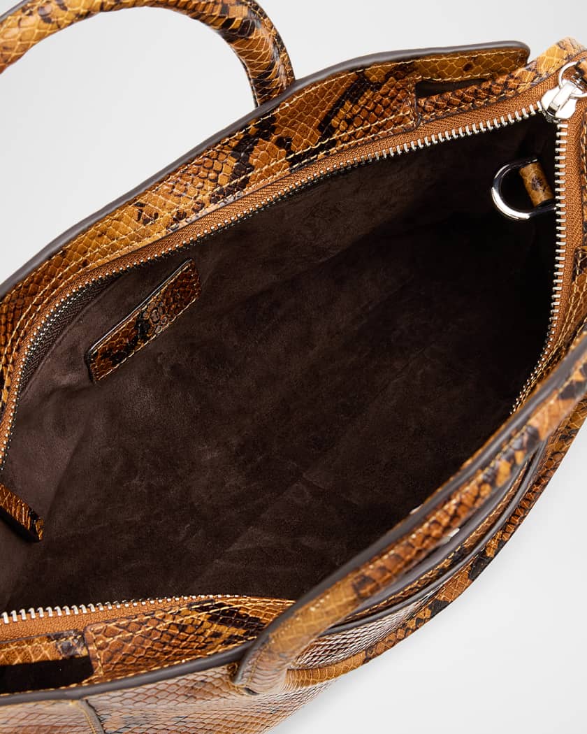 Maude Mini Python-Embossed Leather Satchel Shoulder Bag