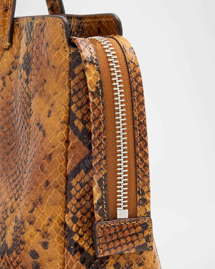 Maude Mini Python-Embossed Leather Satchel Shoulder Bag